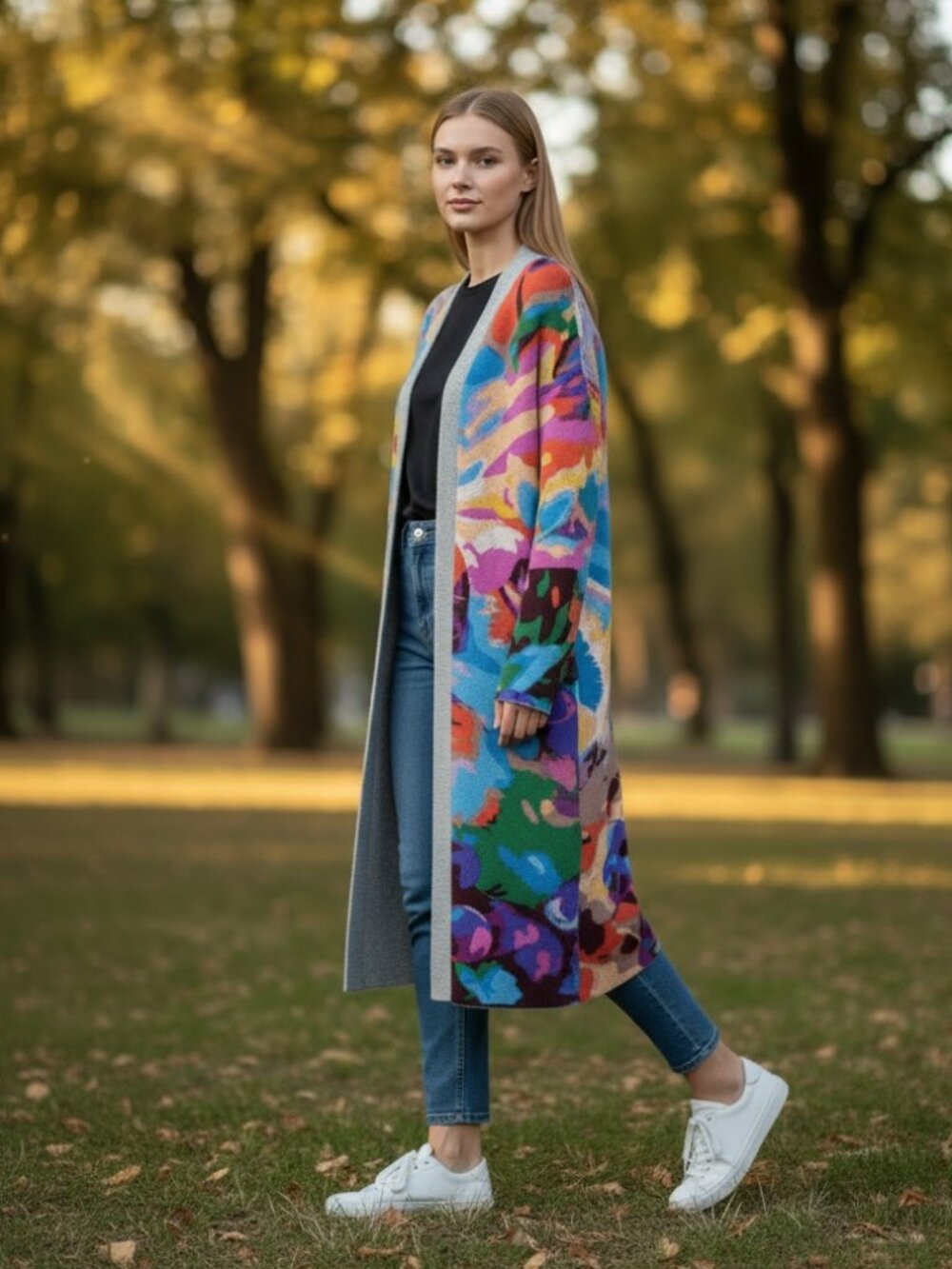 Pastel Nebula – 80s Fantasy Calico Cat Nikki Duster Cardigan | PREORDER